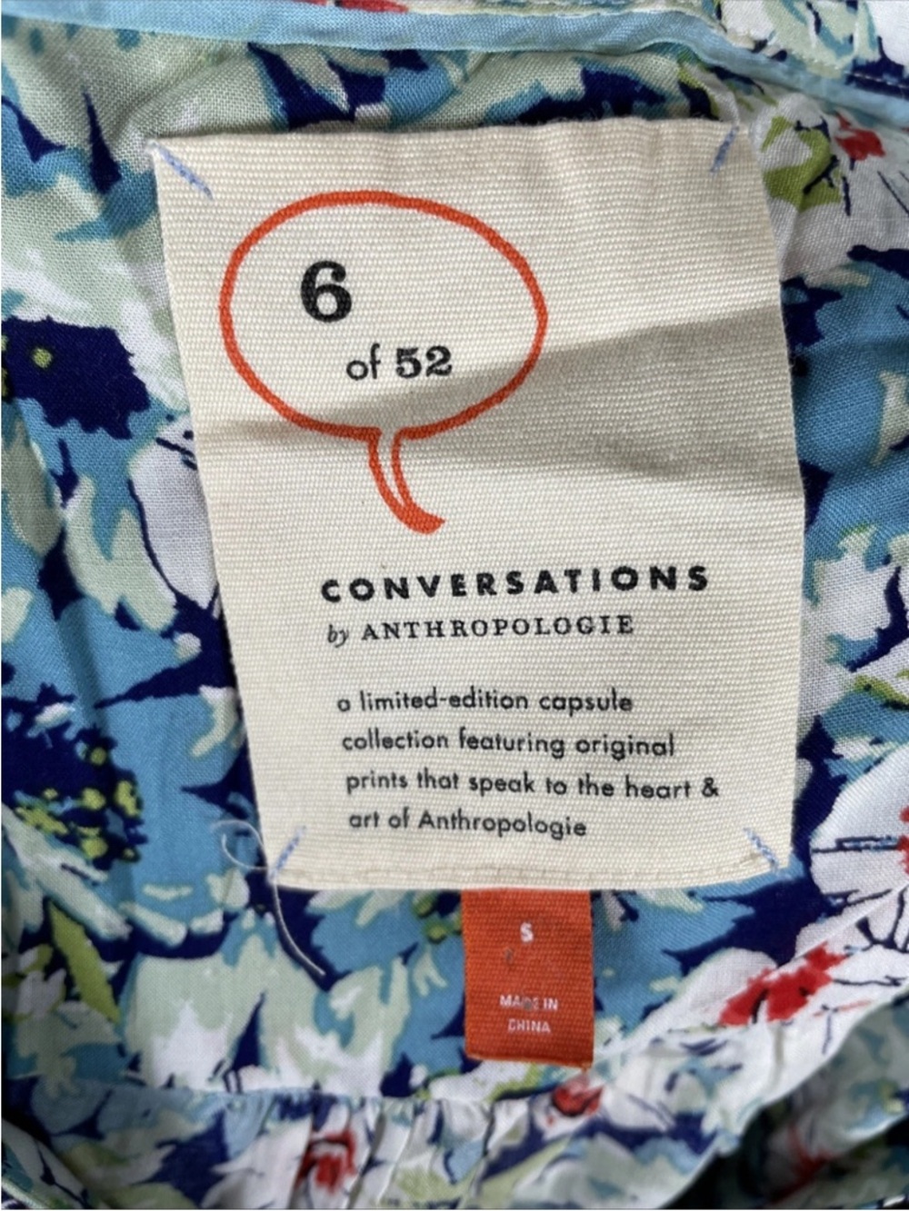 Anthropologie 6 of 52 Conversations Floral Button Up Sleeveless Top Size Small - Picture 5 of 6
